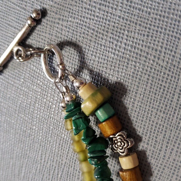 New Beautiful Geniune Malachite Toggle Bracelet - Picture 3 of 5